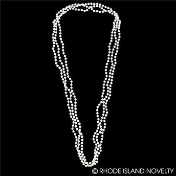 Rhode Island Novelty 48 Inch 7mm White Pearl Necklaces, Pack of 12