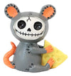 Ebros Gift Small Furry Bones Muenster Mouse Rat Mice With Giant Cheese Skeleton Monster Figurine 3' Tall Collectible Furrybones Skulls Skeletons In Halloween Costume Miniature Macabre Ossuary Statue