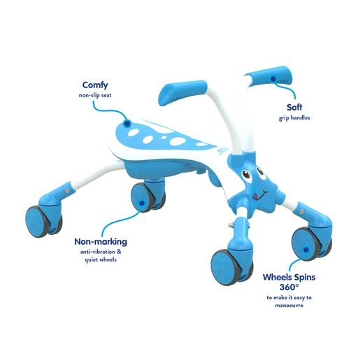 Scramblebug Tide | 4 Wheel Toddler Balance Bike | Developmental Ride On Toy | Indoor Or Outdoor | Foldable For Storage Or Travel