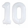 Goer Number 10 Balloons For 10Th Birthday Party Decorations,42 Inch Jumbo Foil Helium Balloons For 10Th Anniversary (White)