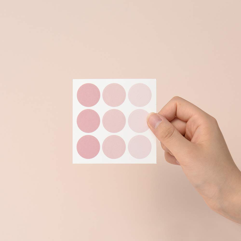 Monolike Circle Stickers - See Through Dot Stickers Medium Size Set, 12 Type Stickers 36 Sheets