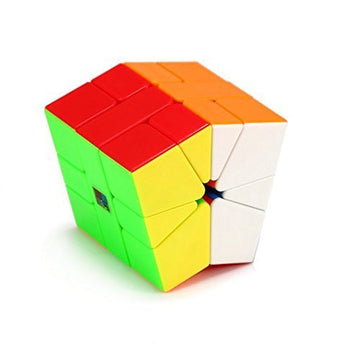 CuberSpeed Moyu Square 1 Speed Cube - Stickerless White Plastic Magic Cube Model YJ8244