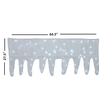 Kovot Led Snow Mantle & Buffet Cover | Icicle Mantle Cover Holiday Decor