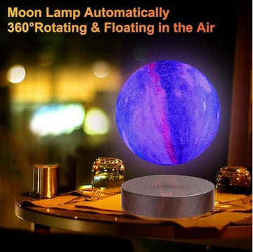 Levitating Moon Lamp, Floating Moon Light ,3D Printed Magnetic Levitation Moon,Rotating Moon Display Mode, Touch Base , Levitate