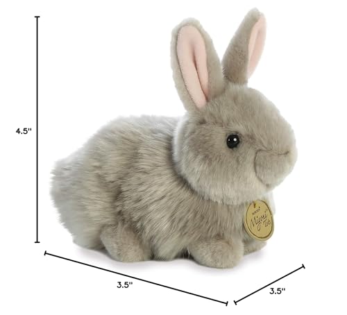 Aurora® Realistic Miyoni® Angora Bunny Grey Stuffed Animal - Lifelike Detail - Cherished Companionship - Gray 7.5 Inches