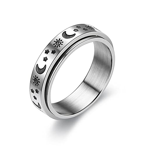 VCMART Anxiety Ring for Women Fidget Anxiety Rings for Anxiety Rotatable Spinner Rings for Anxiety Stress Relieving Anxiety Ring