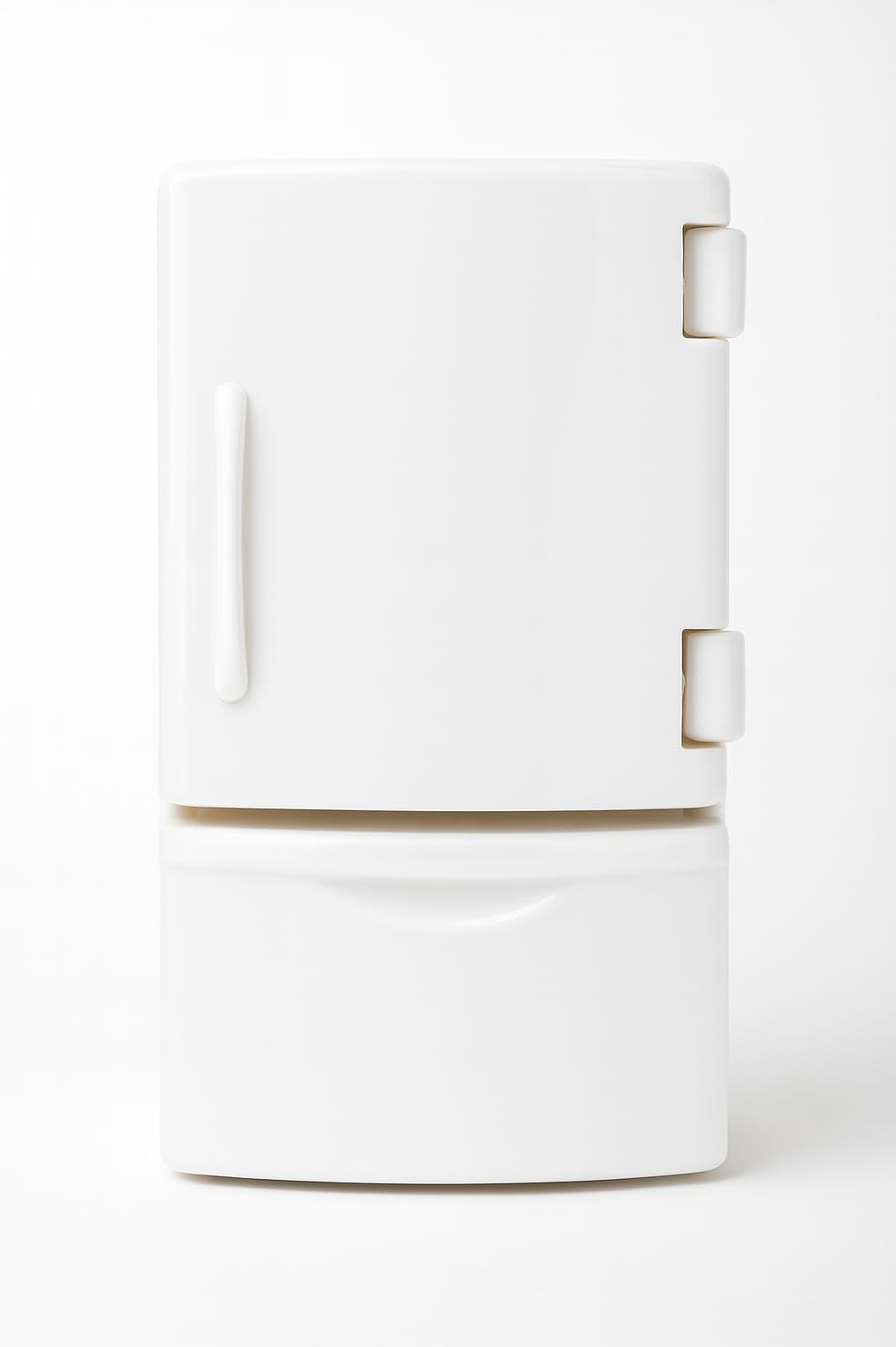 Oleoca Family Dollhouse Refrigerator Set - Mini Fridge With Opening Doors, Interior Shelves, Milk Carton, Yogurt Tub, Ice Cream