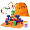 Skoolzy Montessori Sensory Pegboard Set - 33 Pieces, Foam Board, Multi-Color, Educational Toys for Kids 2+, STEM Learning