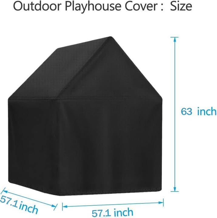 Yolaka Outdoor Cover Fit For Kids Sweetwater Wooden Playhouse L57.1'' X W57.1'' X H63''/48'' All Weather Protector