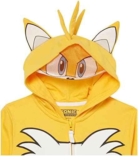 Sega Sonic The Hedgehog Tails Costume Zip Up Fleece Hoodie-Boys 4-20, Gold, 8