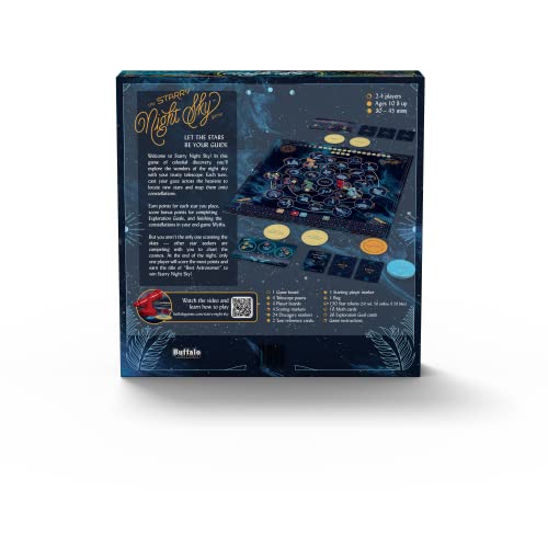 Buffalo Games Starry Night Sky Game - Competitive Sky Mapping - Cardboard - Model 414 - Goal Track Oriented Point System