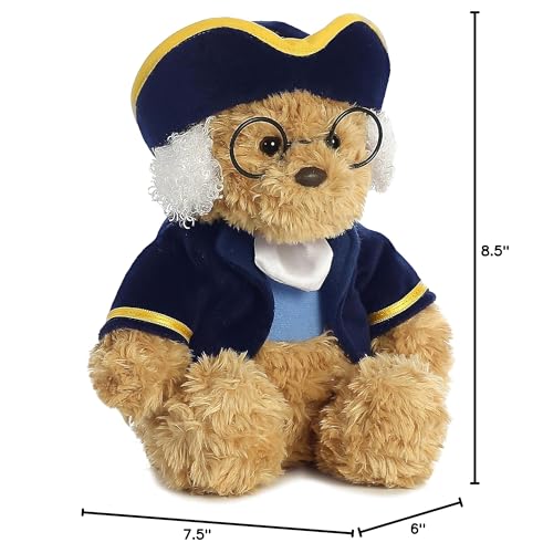 Aurora® Snuggly Ben Franklin Bear Stuffed Animal - Comforting Companion - Imaginative Play - Brown 10 Inches