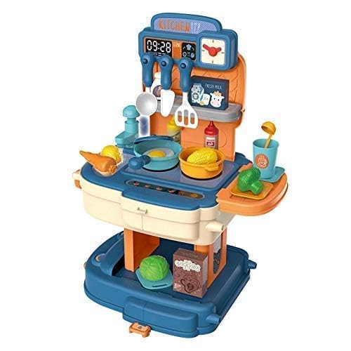 Honestum 2in1 School Bag Kitchen Set | Converts to Pretend Play Kitchen | 34Piece Cooking Accessories, Light & Sound | Fun Pl