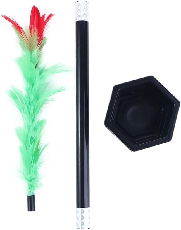 Wentoenapp A Set Stick to Rose Magic Tricks Magic Wand to Flower Easy Magic Tricks Funny Toys Show Performance Prop for Adults T