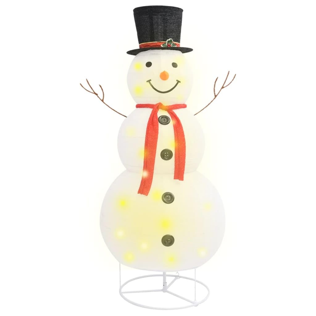 Vidaxl 6 Ft Christmas Snowman Decoration Figure With Led Lights, 8 Lighting Effects, Indoor/Outdoor Use, Luxury Fabric Material