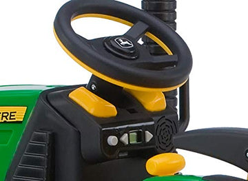 Peg Perego John Deere Ground Force Tractor - 12V Ride-On, Single Seat, Green/Yellow, Model IGOR0039, Durable Plastic Construction