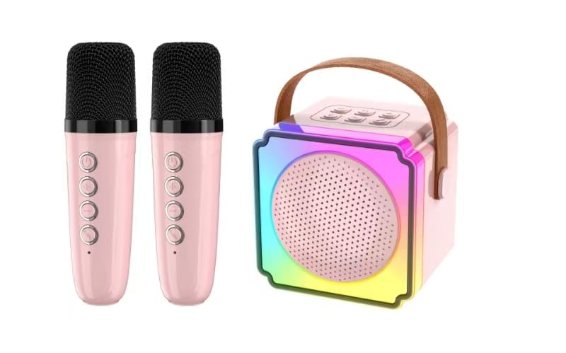 Kids Karaoke Machine For Girls And Boys, Portable Bluetooth Speaker With 2 Wireless Microphones, Birthday Gifts For Girls Ages 3