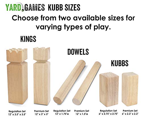 Yard Games Kubb Premium Size Outdoor Tossing Game With Carrying Case, Instructions, And Boundary Marker