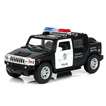 KiNSMART H2 Hummer SUT Police Truck Interceptor 5'' 1:36 Scale Die Cast Metal Model Toy