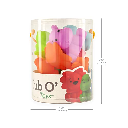Infantino Tub O' Toys 12 Piece Set, Multi Color Plastic Baby Playtime Toys, Model 216-370Z