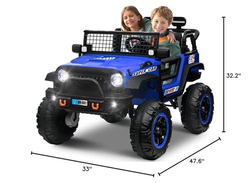OTTARO 24V 4WD/2WD Switchable Ride on Cars, 2 Seater Kids Electric Vehicle Truck with 20 Inch Seater, 4x100W Motors, 4 Shock Abs