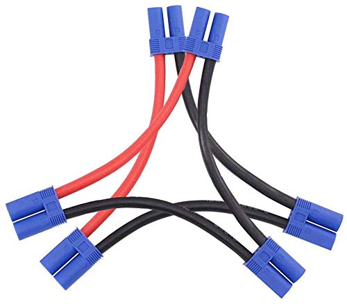FLYRC 2pcs EC5 Serial Series Battery Connector 12AWG Soft Silicone Wire Cable Adapter for RC Lipo Battery Helicopter Quadcopter