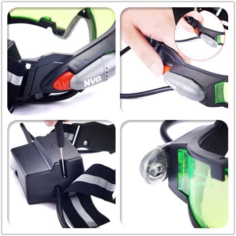 Uten Night Vision Goggles For Kids, Adjustable Elastic Band Glasses With Led Light Beams, Spy Gear With Flip-Out Lights Green Lens, Spy Role Play, Birthday Gifts And Christmas Gifts For Kids.