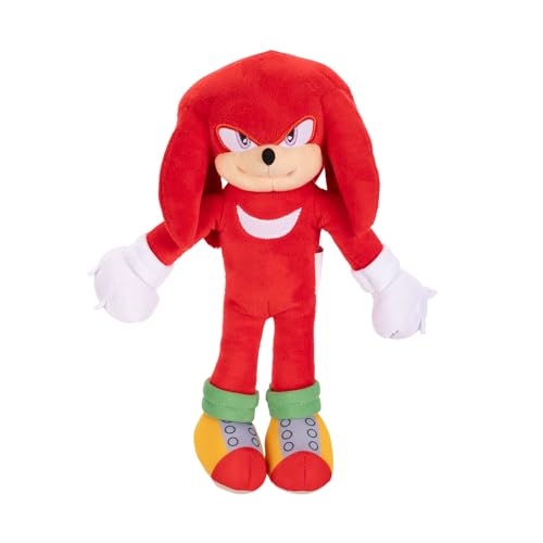 Sonic The Hedgehog Plush Knuckles 9-Inch Stuffed Toy - Officially Licensed, Polyester, Sonic & Knuckles, Model 423694-PB, 2-Pack Set