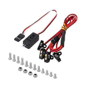 Injora 4Led Rock Lights Kit With Controller For Scx10 Trx4 1/10 Rc Crawler Upgrade(4Led White&Controller)