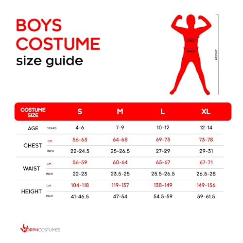 Morph Red Dragon Costume For Kids, Boys Halloween Dragon Costume With Wings, Fun Dress-Up For Parties And Events, Large