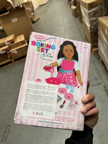 Sophia'S Baking Apron And Accessories Set For 18' Dolls, Pink