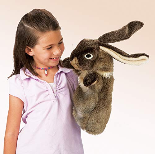Folkmanis Rabbit Stage Puppet - Plush, Brown, One Size, Model 2800