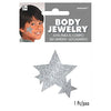 Amscan Stars Assorted Glitter Self-Adhesive Body Jewelry, 5' X 3 1/2' (Pkg. Size), Silver