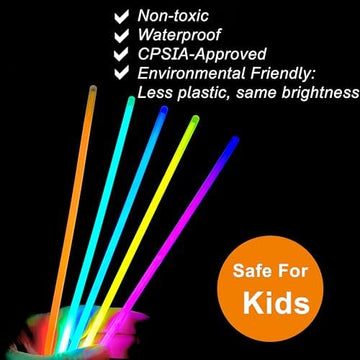 GiftExpress 600 Pcs Glow Sticks - 8 Assorted Neon Color Glow In The Dark Party Favors for Kids, Necklaces & Bracelets