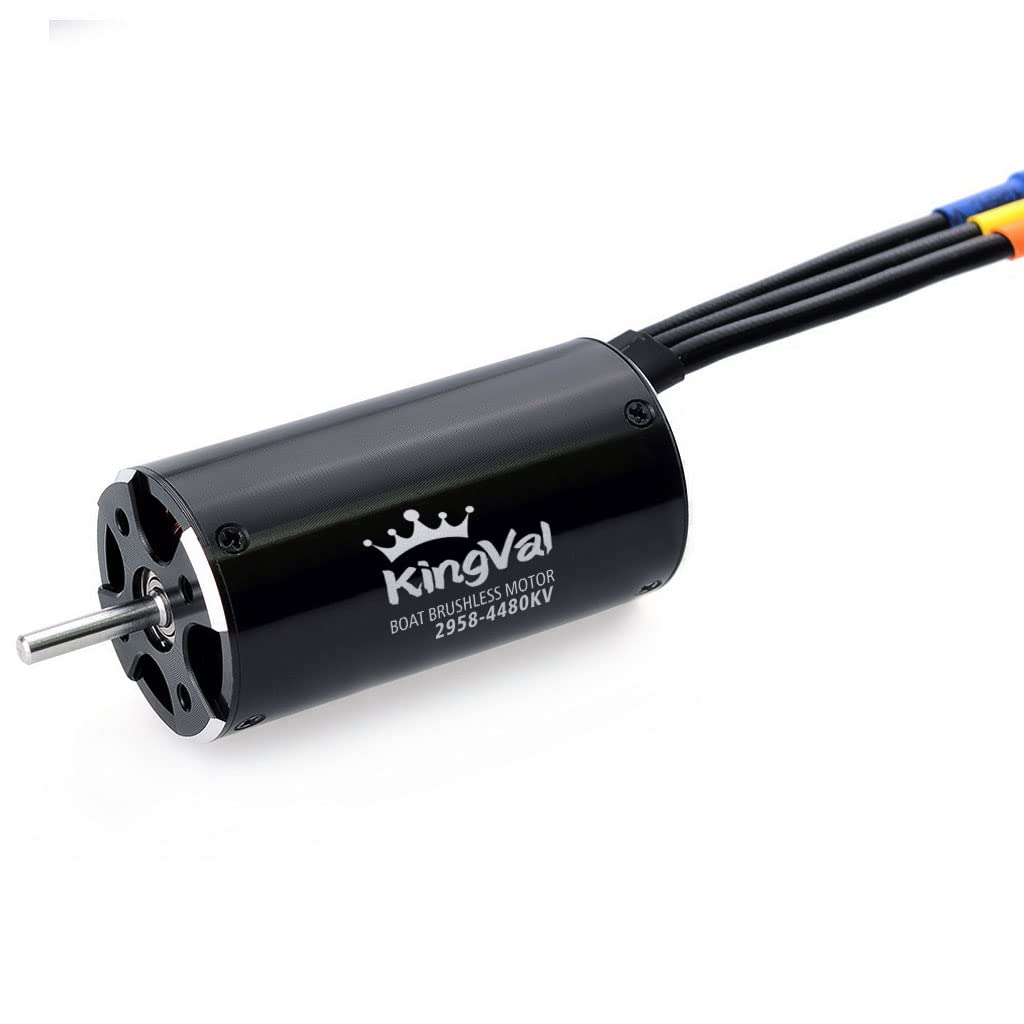KingVal Replacement 2958 4480KV Brushless Motor Shaft 3.175mm with Water Cooling Jacket Compatible with RC Boat
