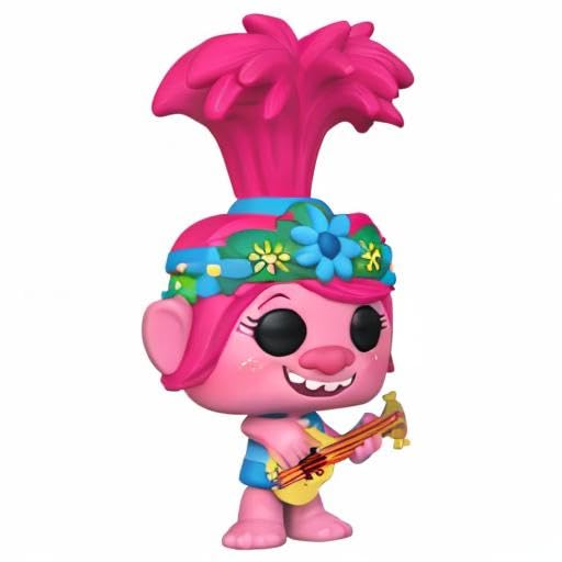 Funko - Figurine Trolls World Tour - Poppy W/Guitar Exclu Pop 10Cm - 0889698473491