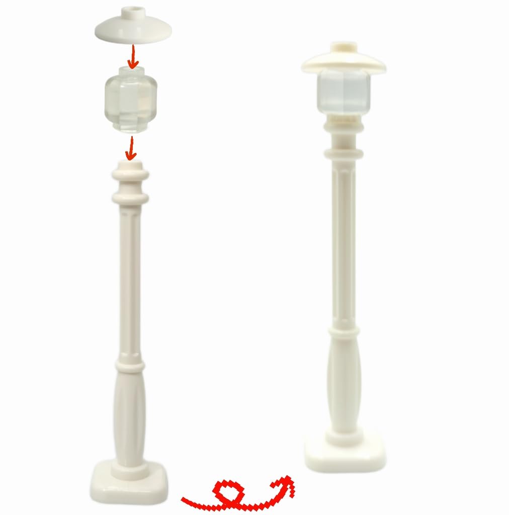 Dspitwod City Street Lamp House Garden Building Accessories With Lights Trees And Flower Pot Block Toys Compatible With Major Br