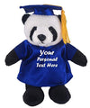 Plushland Plush Stuffed Animal Toys 8 Inches Present Gifts for Graduation Day Personalized Text Name or Your School Logo on Gown Best for Any Grad School Kids (Graduation Panda Blue Gown)