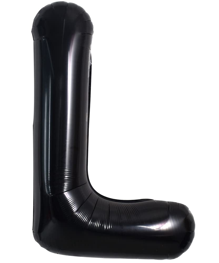 Toniful 40 Inch Large Black L Letter Balloons Jumbo Helium Balloons,Foil Mylar Big Alphabet Balloons For Birthday Party Annivers