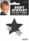 Amscan Stars Assorted Glitter Self-Adhesive Body Jewelry, 5' X 3 1/2' (Pkg. Size), Black