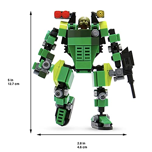 Mybuild Mecha Frmae 5 Mech Suit Building Sets Toy Building Block Green Trooper Mf05-G01