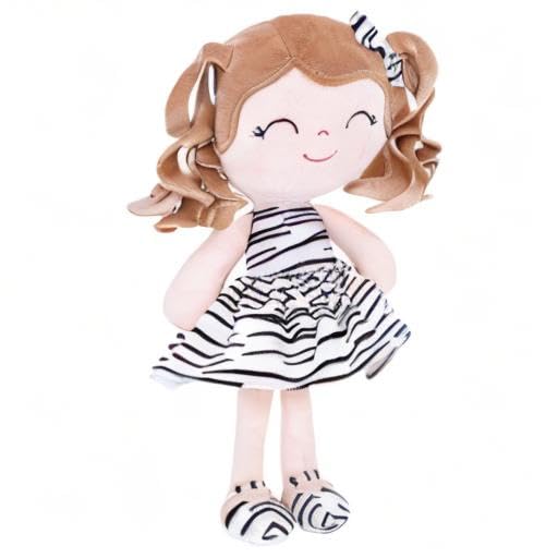 Gloveleya Baby Dolls Soft Snuggly First Baby Girl Gifts Plush Doll with Light Skin & Zebra Dress 12inches Animal Series