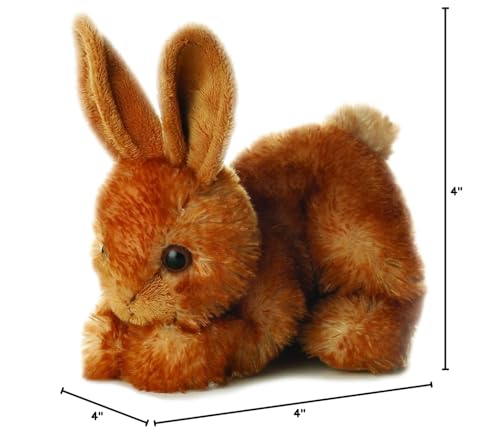 Aurora® Mini Flopsie™ Bitty Bunny™ Stuffed Animal - Brown 8 Inches - Soft Polyester, Small Size, Playful Design, Model 31182