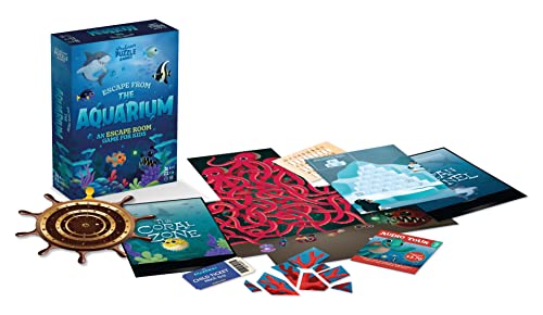 Professor PUZZLE Escape from The Aquarium Strategy Game for 1-6 Players, Ages 8-11, Multicoloured, Cardstock, Model PROES7927