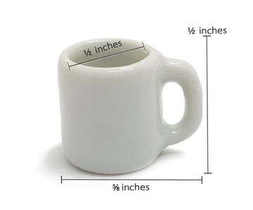 ChangThai Design White Cup 10 Pieces Tiny Tableware - Miniature Cup Mug Plate Bowl Tableware Crockery Cutlery Kitchen Utensils