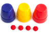 SUMAG Three Cups and Balls Plastic Magic Tricks Balls Appearing/Disappearing Close up Gimmick Comedy Kids Magic (Small - Multi-C