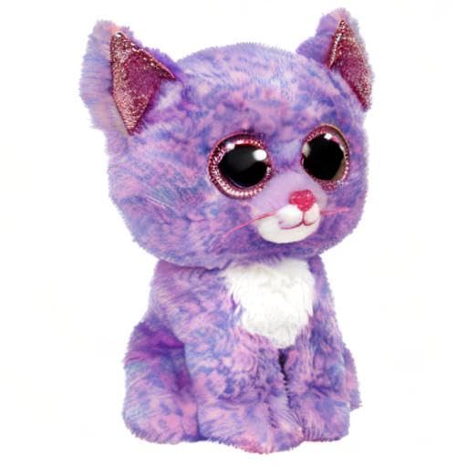 Ty Cassidy Cat Beanie Boo Stuffed Animal, 15cm, Multicoloured, Polyester, Model 2007521