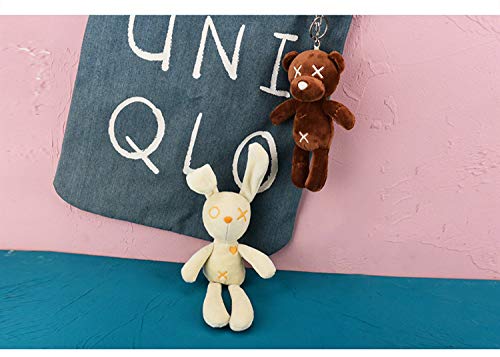 Vickypop Animal Plush Keychain Cute Rabbit Stuffed Toy And Interesting Backpack Doll Pendant For Friends (Ox Rabbit)