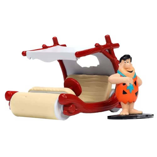 Jada Flintstones 1:32 Flintmobile Vehicle with Fred Flintstone Diecast Figure, Multicolor, Metal, Model 33382BR