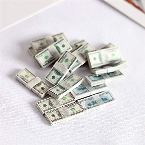 1:12 Dollhouse Miniature Scene Model Mini 150 Pieces Dollar Bills Set (Multicolored)